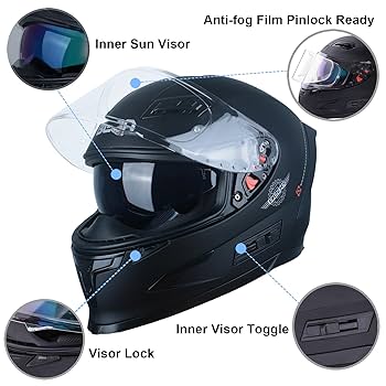 Amazon.com: BEON Full Face Motorcycle Helmet, Street Bike